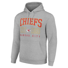 Kansas City Chiefs Starter Unisex Throwback Logo Pullover Hoodie - Heather Gray Hoodies