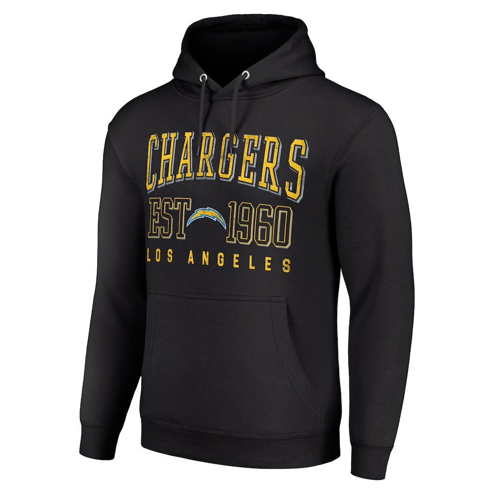 Los Angeles Chargers Starter Unisex Throwback Logo Pullover Hoodie - Black Hoodies