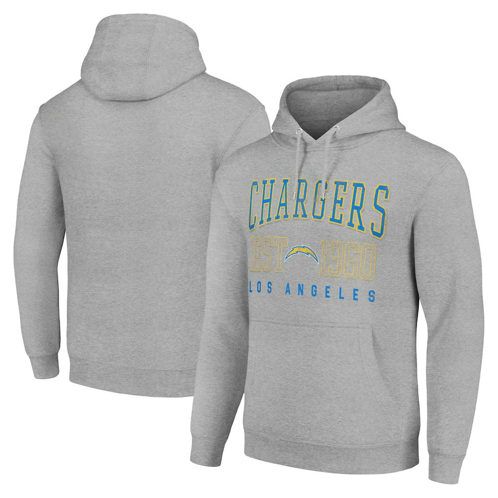 Los Angeles Chargers Starter Unisex Throwback Logo Pullover Hoodie - Heather Gray Hoodies