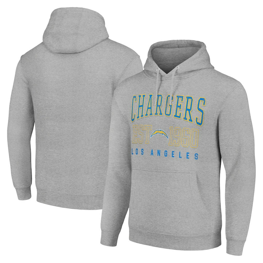 Los Angeles Chargers Starter Unisex Throwback Logo Pullover Hoodie - Heather Gray Hoodies