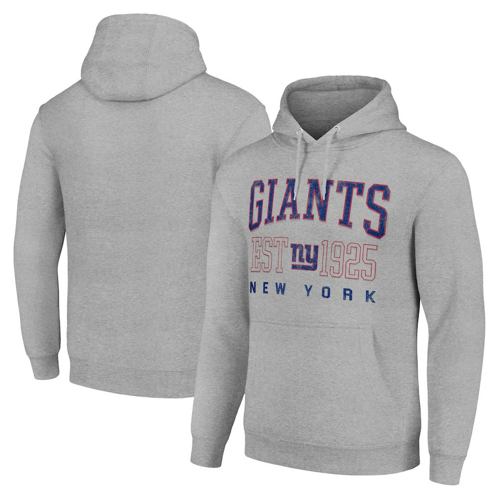 New York Giants Starter Unisex Throwback Logo Pullover Hoodie - Heather Gray Hoodies