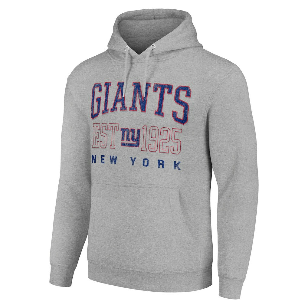 New York Giants Starter Unisex Throwback Logo Pullover Hoodie - Heather Gray Hoodies