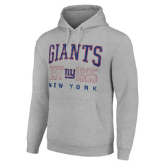 New York Giants Starter Unisex Throwback Logo Pullover Hoodie - Heather Gray Hoodies