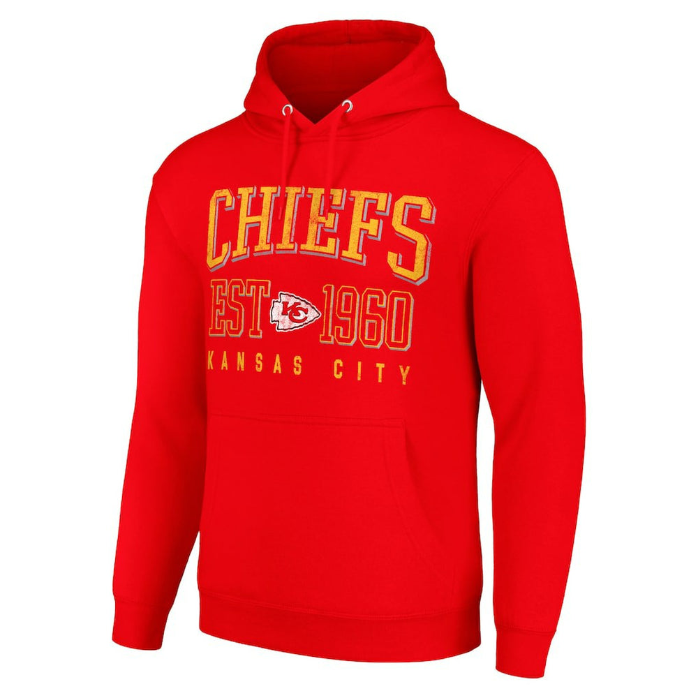 Kansas City Chiefs Starter Unisex Throwback Logo Pullover Hoodie - Red Hoodies