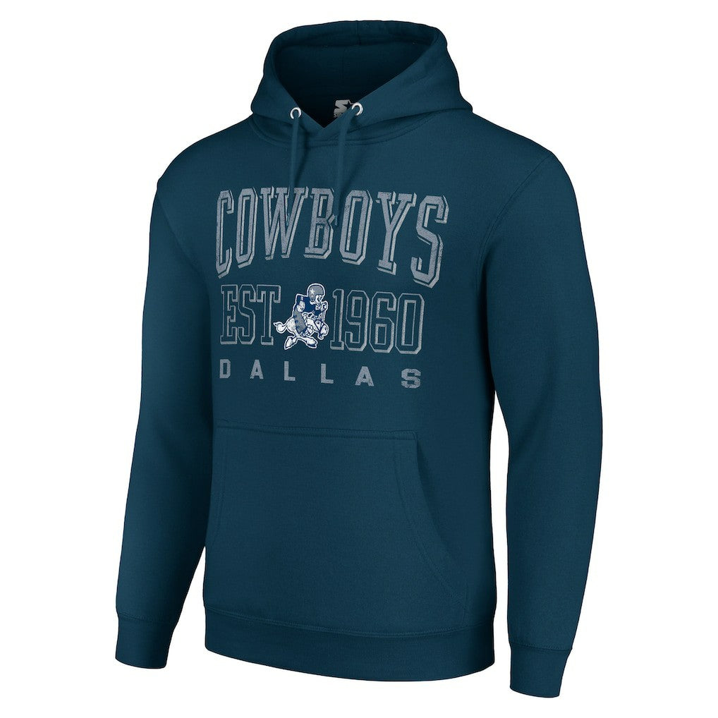 Dallas Cowboys Starter Unisex Throwback Logo Pullover Hoodie - Navy Hoodies