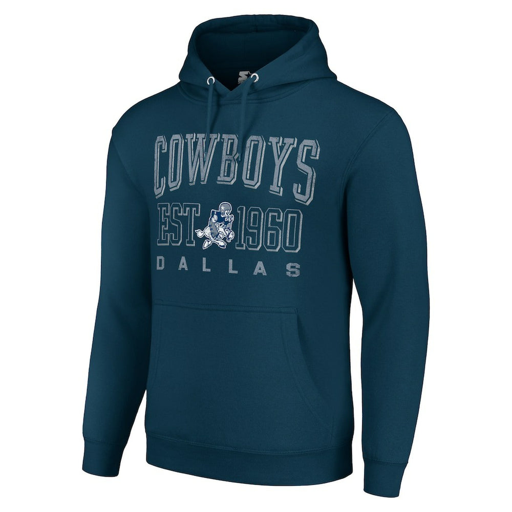 Dallas Cowboys Starter Unisex Throwback Logo Pullover Hoodie - Navy Hoodies