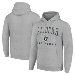 Las Vegas Raiders Starter Unisex Throwback Logo Pullover Hoodie - Heather Gray Hoodies
