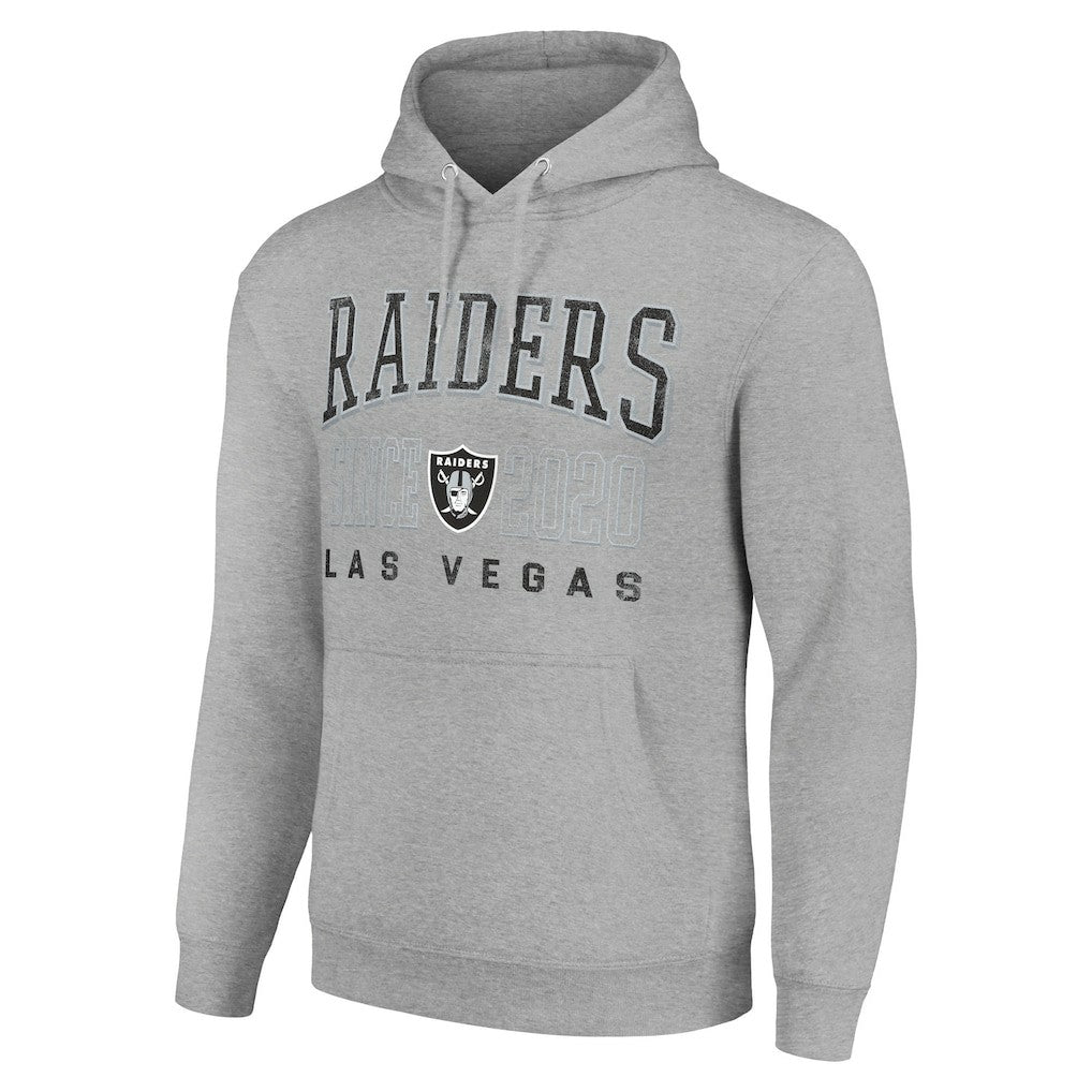 Las Vegas Raiders Starter Unisex Throwback Logo Pullover Hoodie - Heather Gray Hoodies