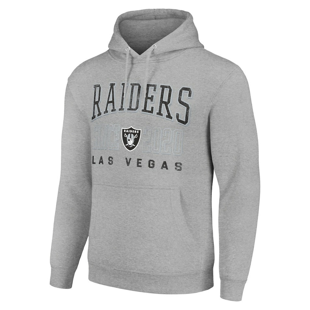 Las Vegas Raiders Starter Unisex Throwback Logo Pullover Hoodie - Heather Gray Hoodies