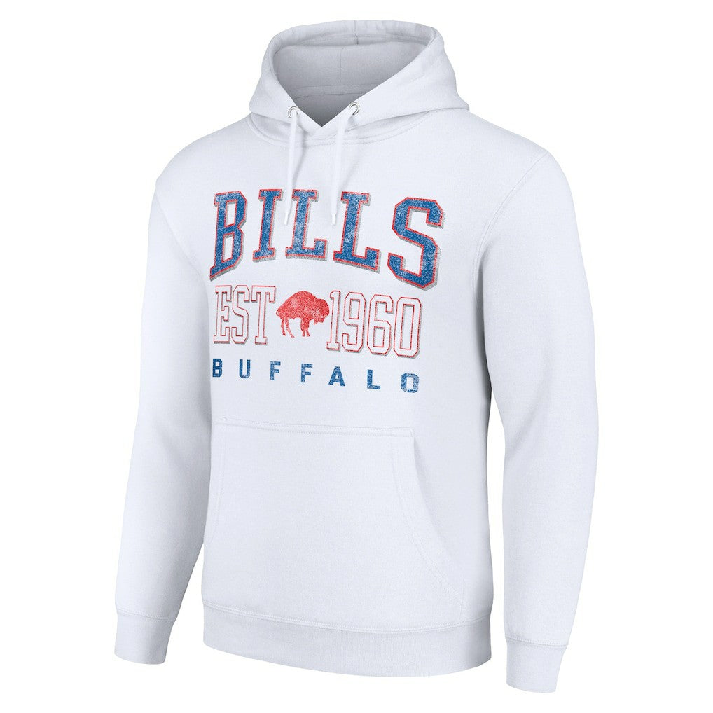 Buffalo Bills Starter Unisex Throwback Logo Pullover Hoodie - White Hoodies