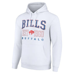 Buffalo Bills Starter Unisex Throwback Logo Pullover Hoodie - White Hoodies