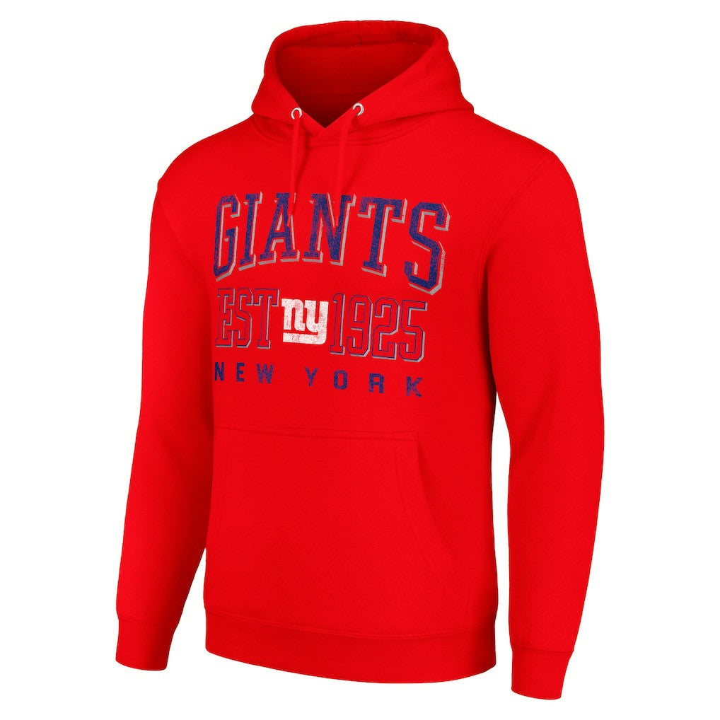 New York Giants Starter Unisex Throwback Logo Pullover Hoodie - Red Hoodies