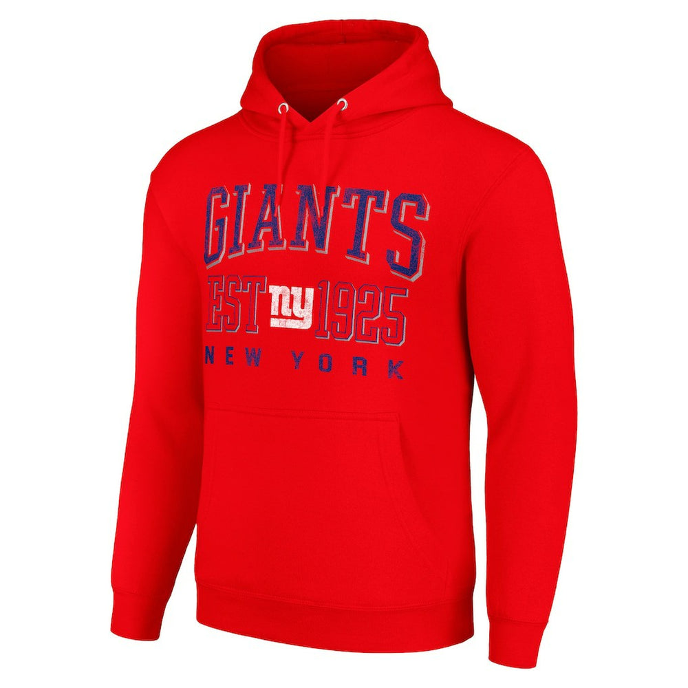 New York Giants Starter Unisex Throwback Logo Pullover Hoodie - Red Hoodies