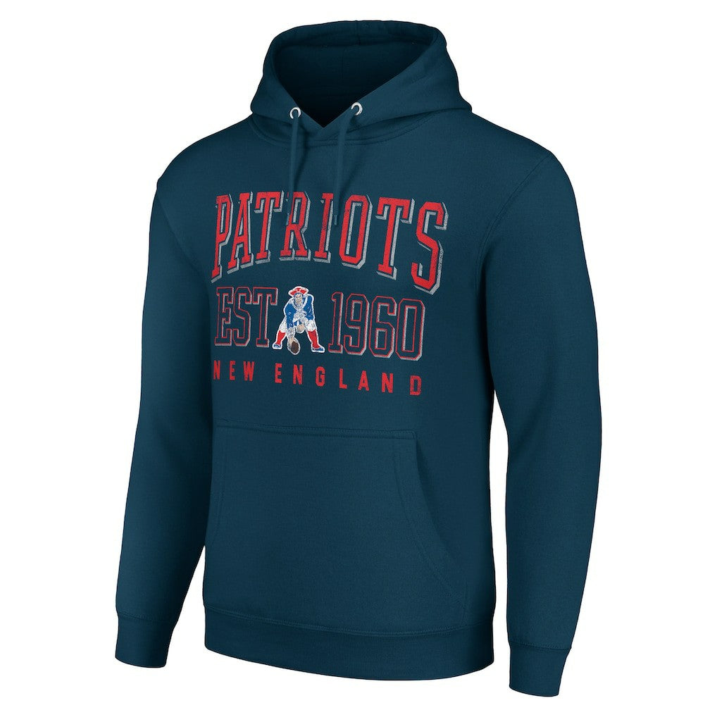 New England Patriots Starter Unisex Throwback Logo Pullover Hoodie - Navy Hoodies