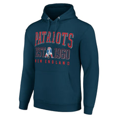 New England Patriots Starter Unisex Throwback Logo Pullover Hoodie - Navy Hoodies