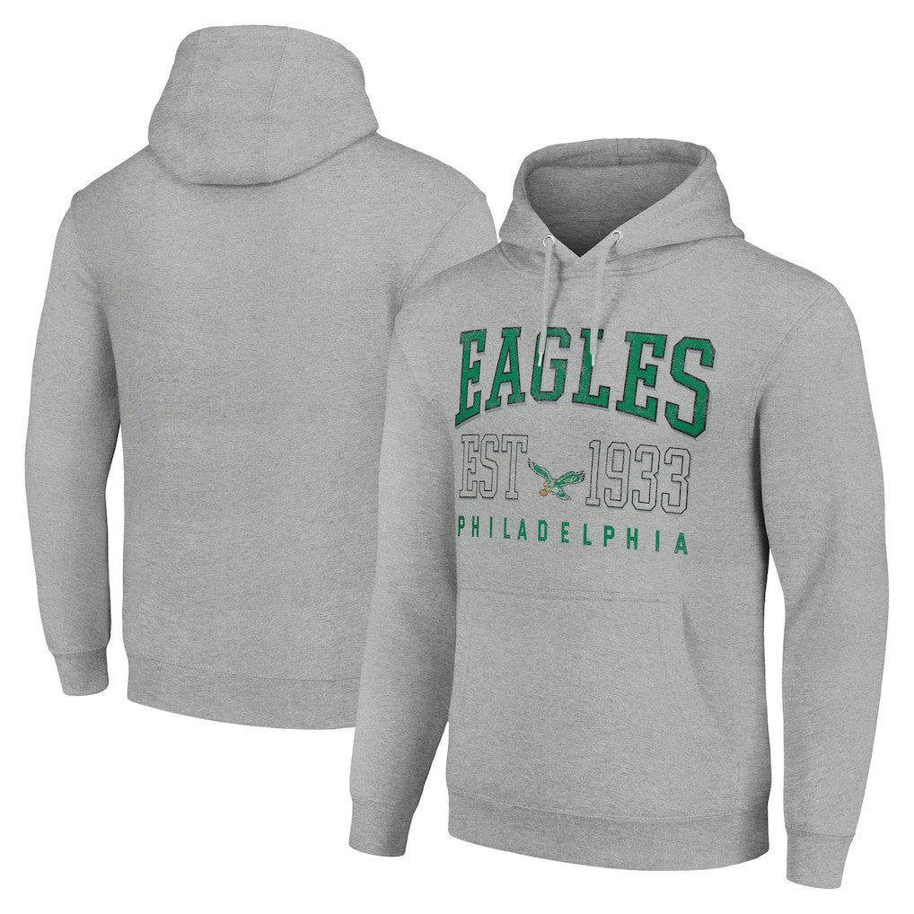Philadelphia Eagles Starter Unisex Throwback Logo Pullover Hoodie - Heather Gray Hoodies