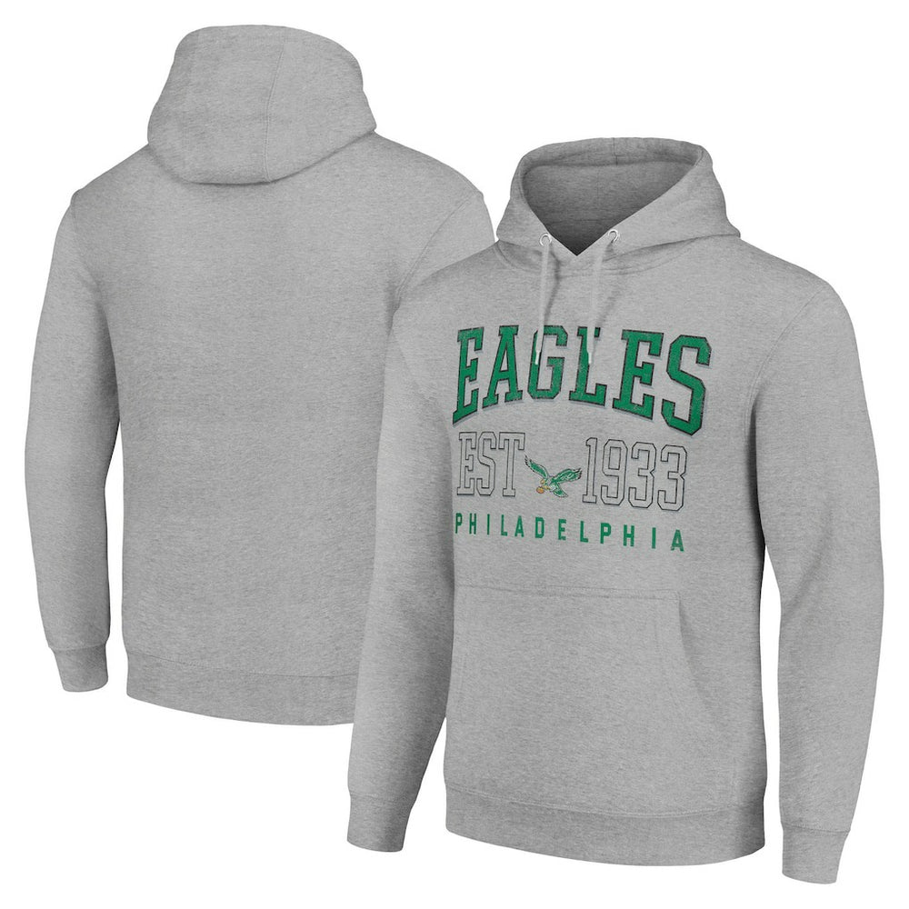 Philadelphia Eagles Starter Unisex Throwback Logo Pullover Hoodie - Heather Gray Hoodies