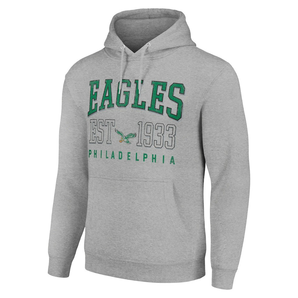 Philadelphia Eagles Starter Unisex Throwback Logo Pullover Hoodie - Heather Gray Hoodies