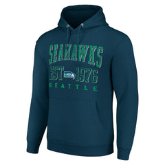Seattle Seahawks Starter Unisex Throwback Logo Pullover Hoodie - College Navy Hoodies