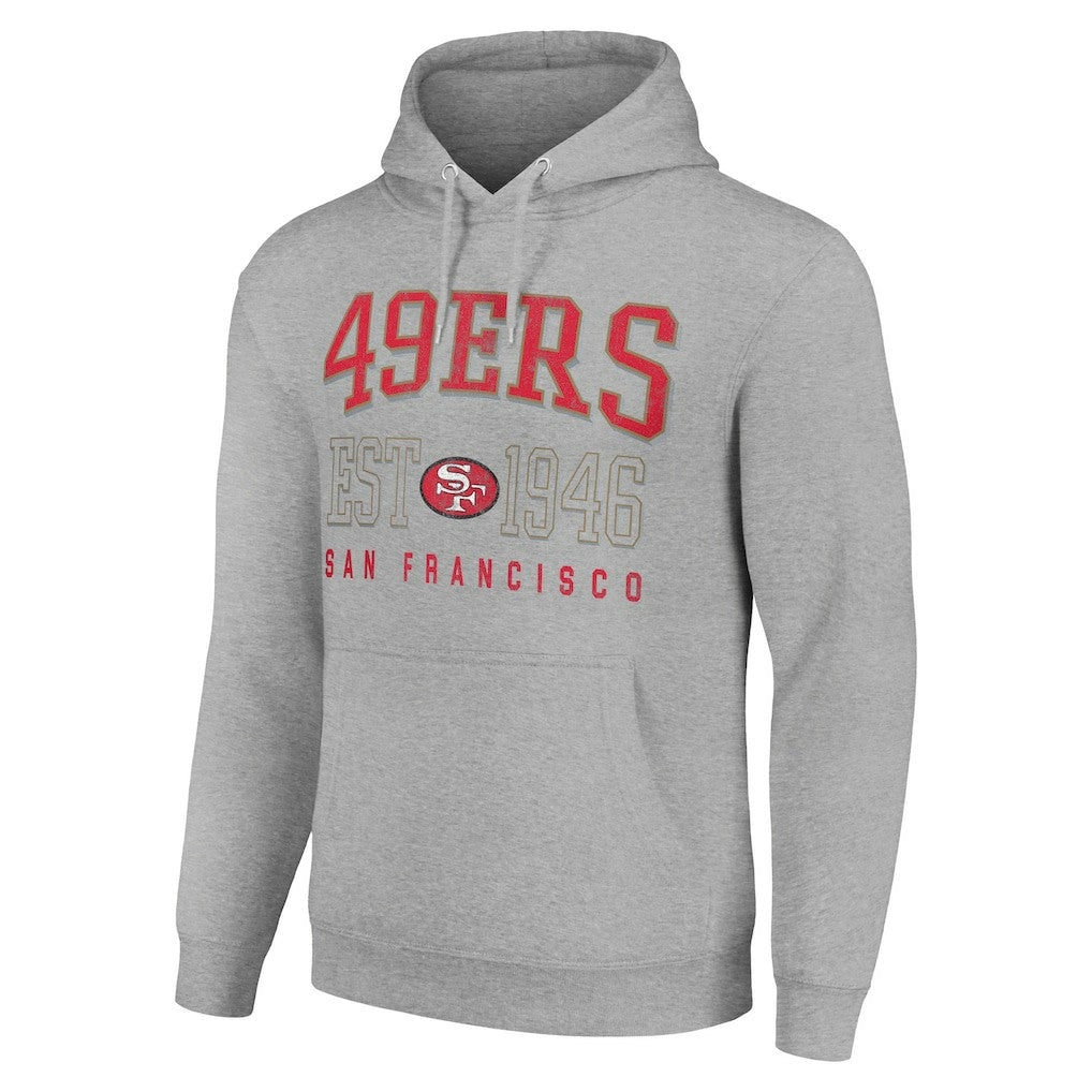 San Francisco 49ers Starter Unisex Throwback Logo Pullover Hoodie - Heather Gray Hoodies