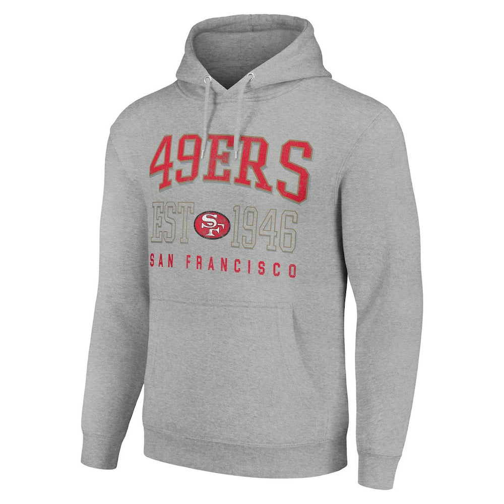 San Francisco 49ers Starter Unisex Throwback Logo Pullover Hoodie - Heather Gray Hoodies