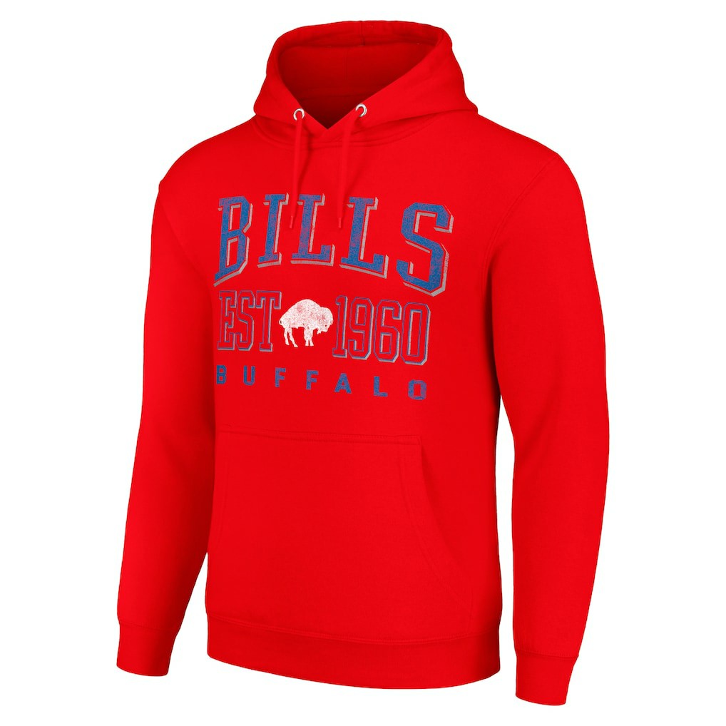 Buffalo Bills Starter Unisex Throwback Logo Pullover Hoodie - Red Hoodies