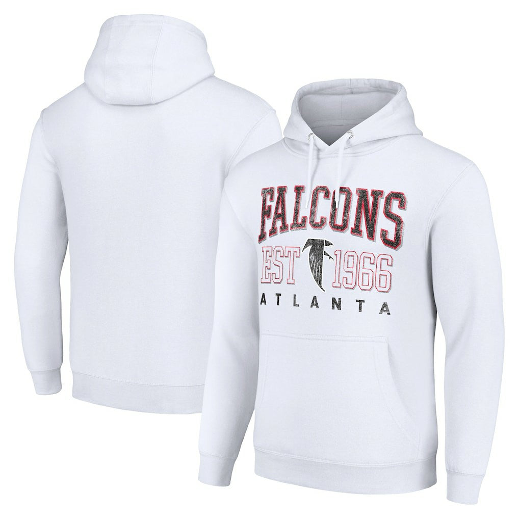 Atlanta Falcons Starter Unisex Throwback Logo Pullover Hoodie - White Hoodies