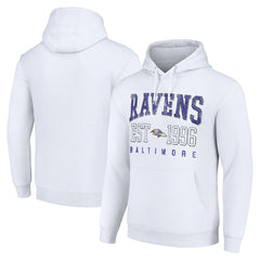 Baltimore Ravens Starter Unisex Throwback Logo Pullover Hoodie - White Hoodies