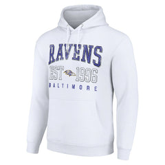 Baltimore Ravens Starter Unisex Throwback Logo Pullover Hoodie - White Hoodies