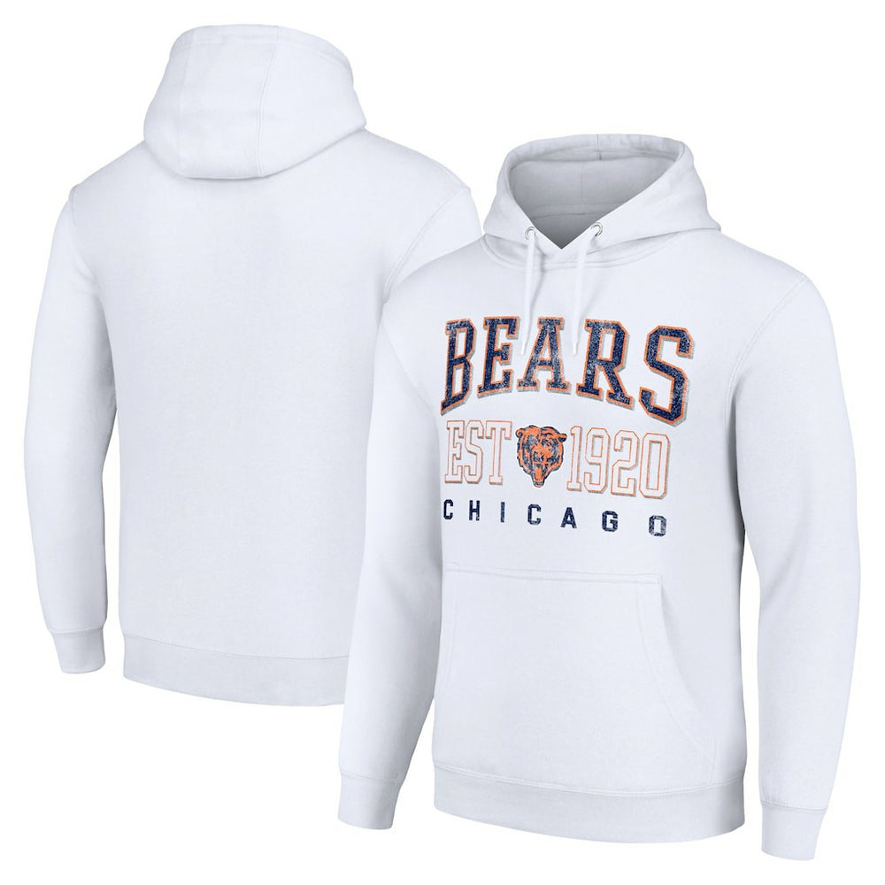Chicago Bears Starter Unisex Throwback Logo Pullover Hoodie - White Hoodies