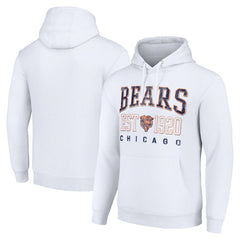 Chicago Bears Starter Unisex Throwback Logo Pullover Hoodie - White Hoodies