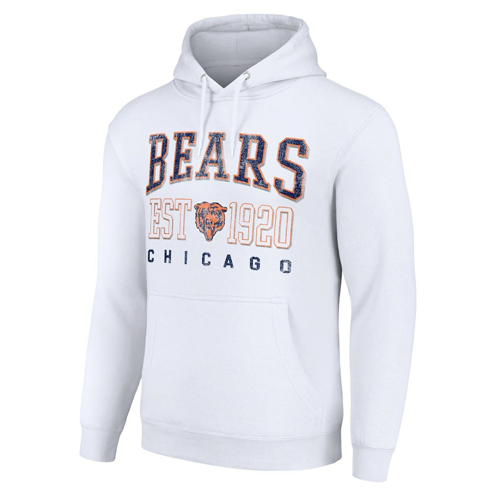 Chicago Bears Starter Unisex Throwback Logo Pullover Hoodie - White Hoodies