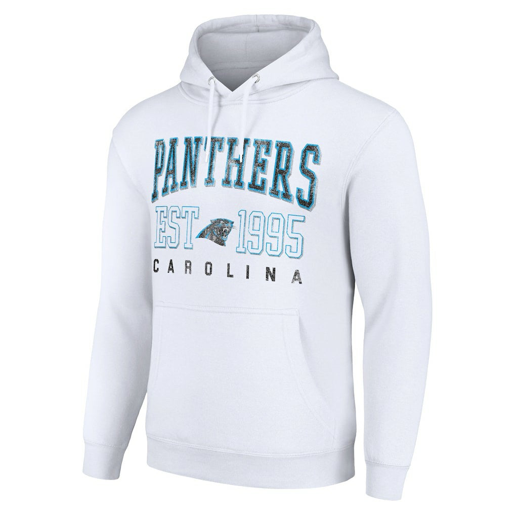 Carolina Panthers Starter Unisex Throwback Logo Pullover Hoodie - White Hoodies