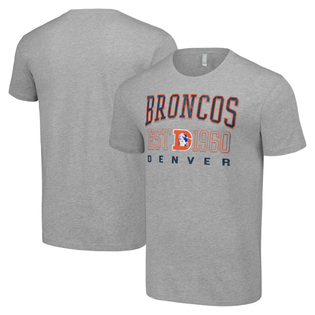 Denver Broncos Starter Throwback Logo T-Shirt - Heather Gray T-shirts