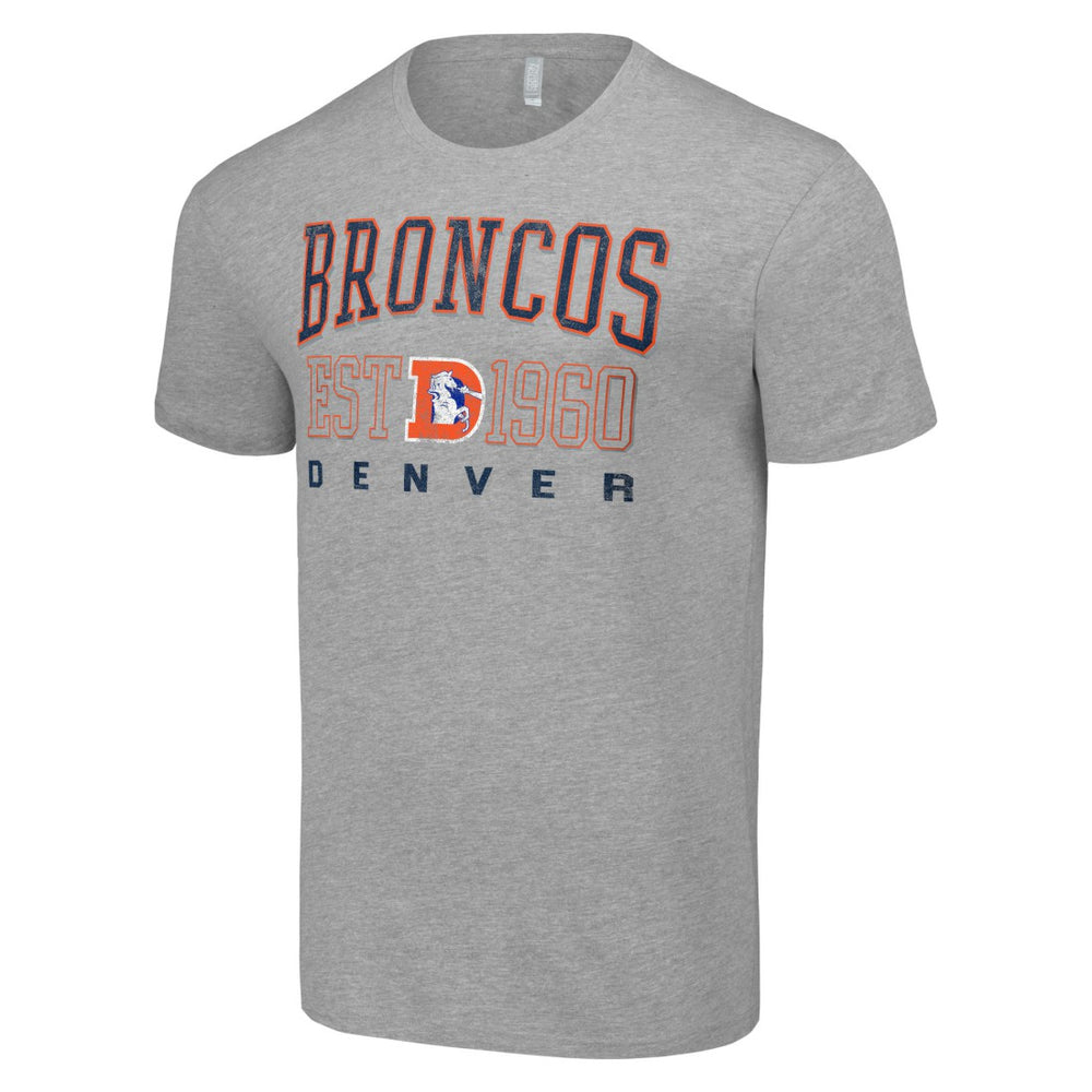 Denver Broncos Starter Throwback Logo T-Shirt - Heather Gray T-shirts
