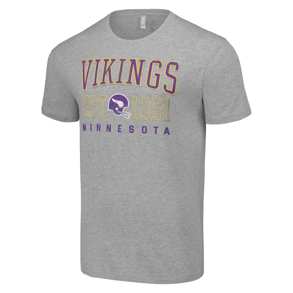 Minnesota Vikings Starter Throwback Logo T-Shirt - Heather Gray T-shirts