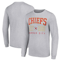 Kansas City Chiefs Starter Throwback Logo Long Sleeve T-Shirt - Heather Gray T-shirts