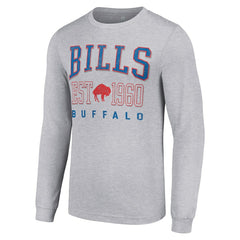 Buffalo Bills Starter Throwback Logo Long Sleeve T-Shirt - Heather Gray T-shirts