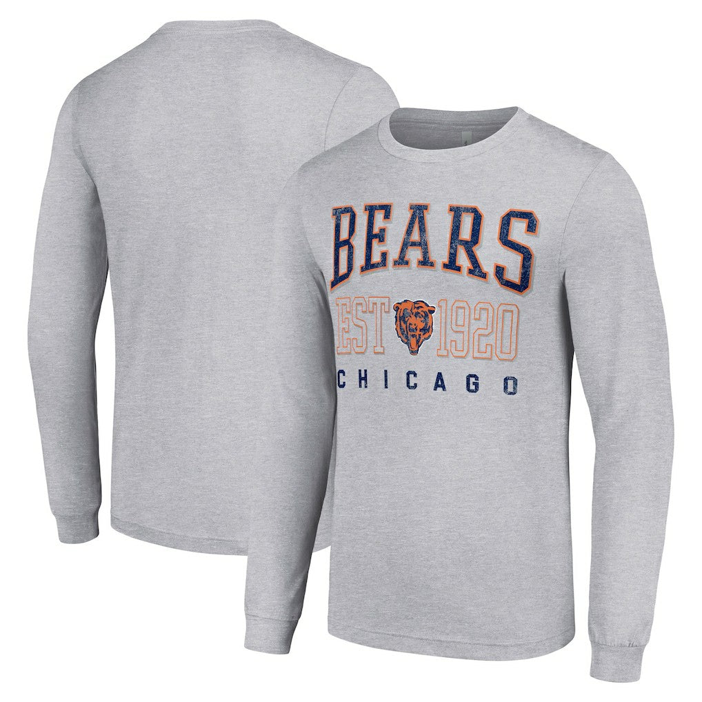 Chicago Bears Starter Throwback Logo Long Sleeve T-Shirt - Heather Gray T-shirts