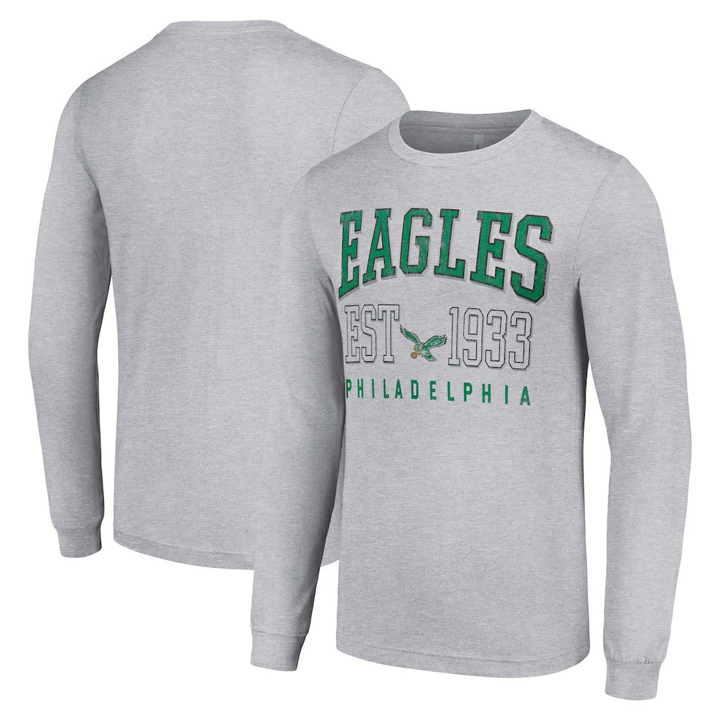 Philadelphia Eagles Starter Throwback Logo Long Sleeve T-Shirt - Heather Gray T-shirts