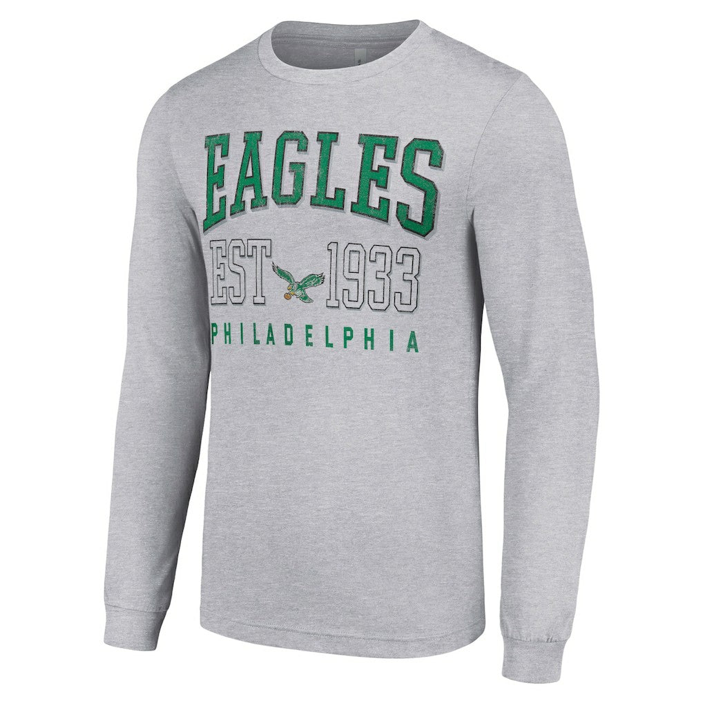 Philadelphia Eagles Starter Throwback Logo Long Sleeve T-Shirt - Heather Gray T-shirts