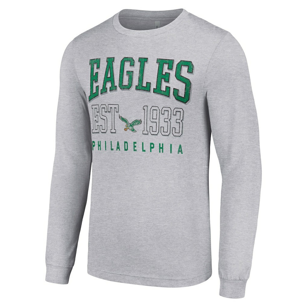 Philadelphia Eagles Starter Throwback Logo Long Sleeve T-Shirt - Heather Gray T-shirts
