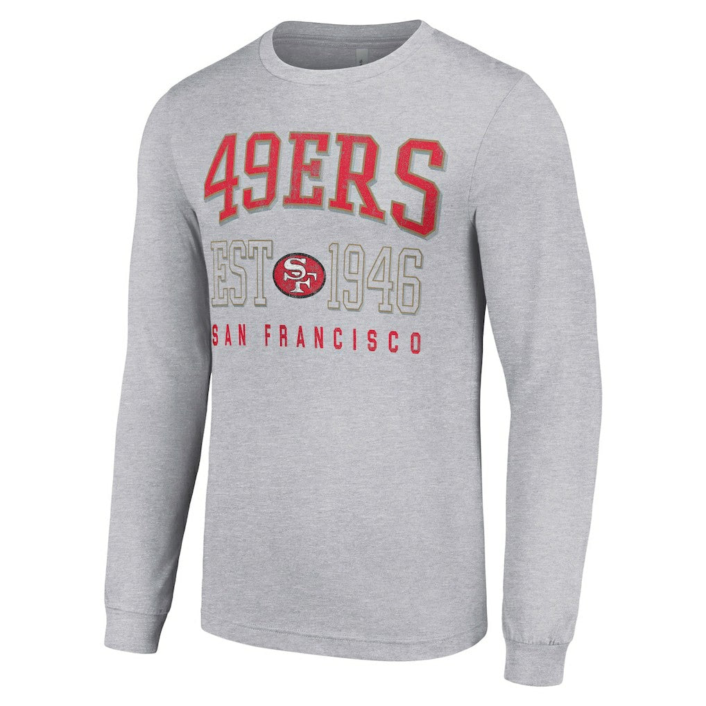 San Francisco 49ers Starter Throwback Logo Long Sleeve T-Shirt - Heather Gray T-shirts