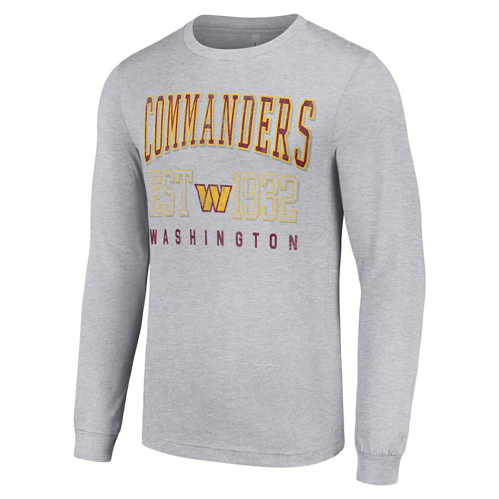 Washington Commanders Starter Throwback Logo Long Sleeve T-Shirt - Heather Gray T-shirts