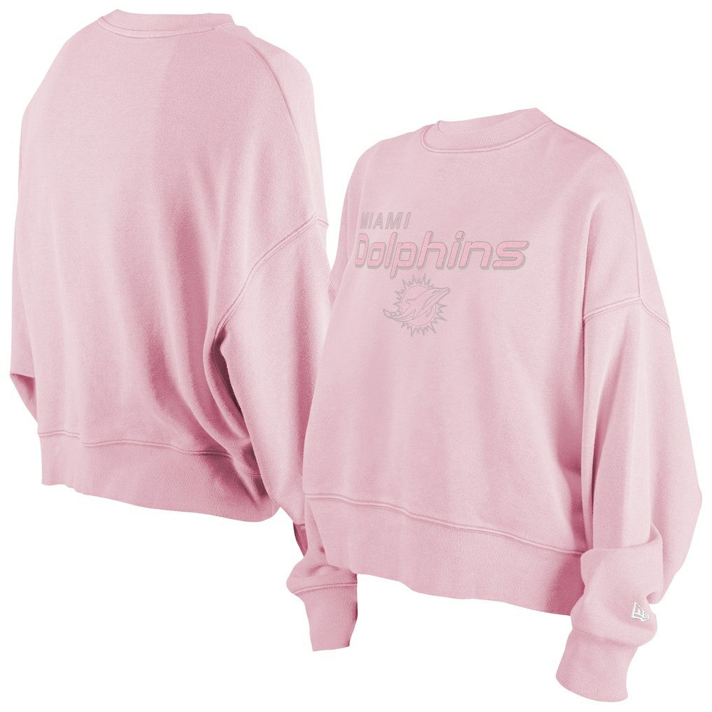 Miami Dolphins New Era Women's Cozy Pullover Sweatshirt - Pink Pullover