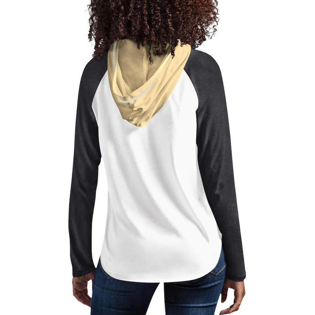 New Orleans Saints G-III 4Her by Carl Banks Women's MVP Raglan Hooded Long Sleeve T-Shirt - White T-shirts