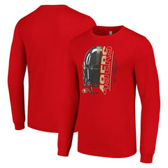 San Francisco 49ers Starter Half Helmet Logo Long Sleeve T-Shirt - Scarlet T-shirts