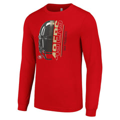 San Francisco 49ers Starter Half Helmet Logo Long Sleeve T-Shirt - Scarlet T-shirts