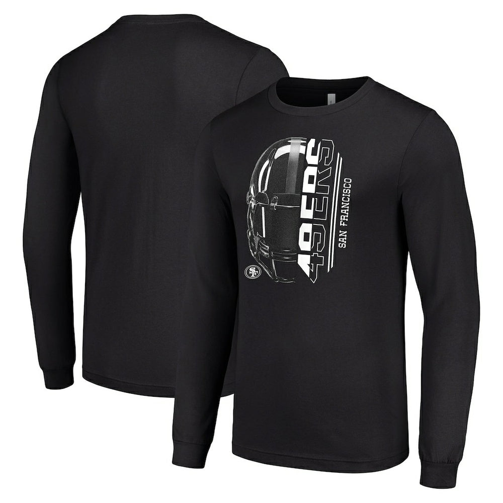 San Francisco 49ers Starter Half Helmet Logo Long Sleeve T-Shirt - Black T-shirts