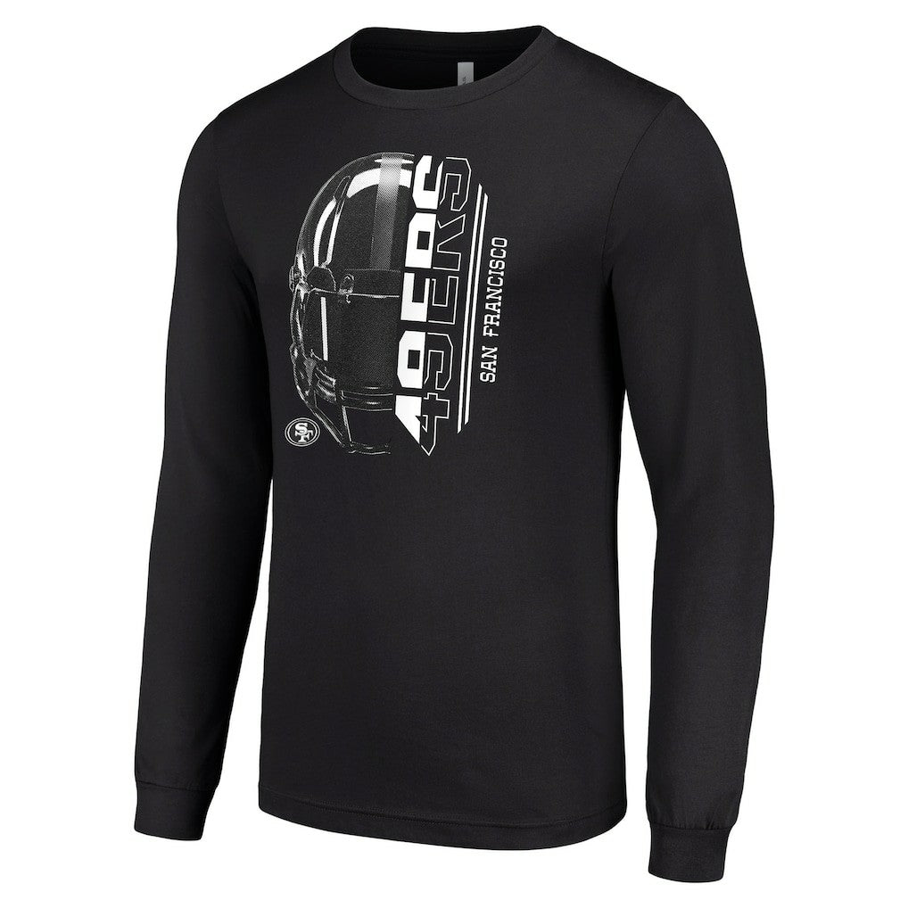 San Francisco 49ers Starter Half Helmet Logo Long Sleeve T-Shirt - Black T-shirts